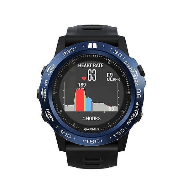 Til Garmin Fenix 3/3 HR Smart Watch Stålramme, B Version Blue Ring White Letter