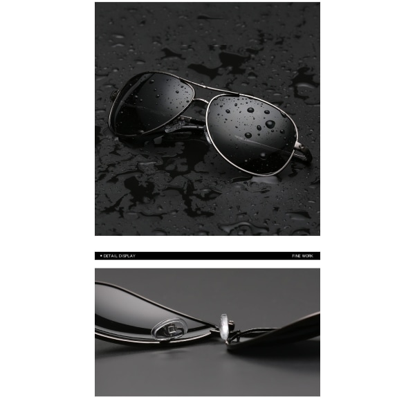 GroupM Solbriller Polariserte Solbriller Solbriller for menn Varicolor Spring Ben (C1 svart innfatning med svart og grå linse)