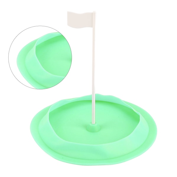Golf Putting Hole Cup Silikone Øvre Fælge Golf Træningsværktøj med Plast Flag til Indoor Outdoor Green