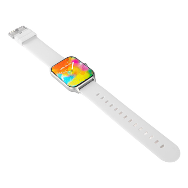 Smartwatch med Blod Syremättnadstest, Samtalsdisplay, IP68 Vattentät, Pekskärm, Stegräknare, Silver