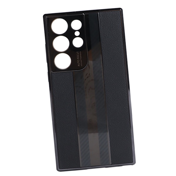 Case för Samsung Galaxy Silikonläder Stötsäkert helkroppsskydd Smal cover för resor Daglig användning Svart för S23 Ultra