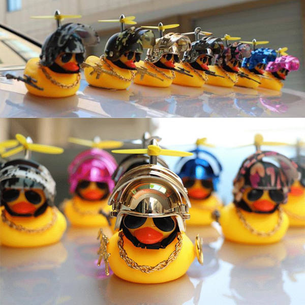Motorcykelstyre Duck Ornament Liten Gul Duck Helmet Ornament
