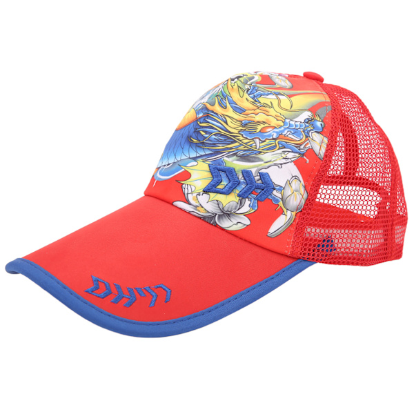 Fiskehat Polyester Nylon One Size Justerbar åndbar, svedtæt hætte til udendørs sportRød