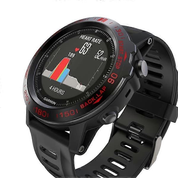 Til Garmin Fenix 3/3 HR Smart Watch Stålramme, B Version Black Ring Red Letter