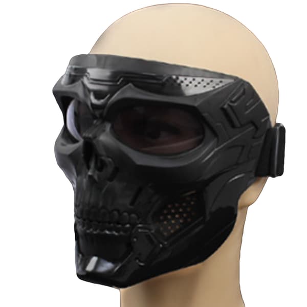 Rideansiktsmaske Briller Skull Form ABS Ramme PC Linse for Øyebeskyttelse