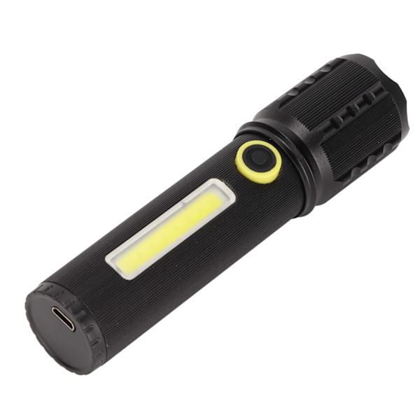 Mini ficklampa starkt ljus 3 lägen teleskopisk zoom bärbar uppladdningsbar för camping nödsituation utomhus