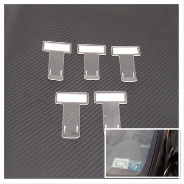 5 ST Klar parkeringsbiljetthållare Plast tidsinställd biljetthållare Biljetthållare för bilvindruta med tejp, modell: Transparent