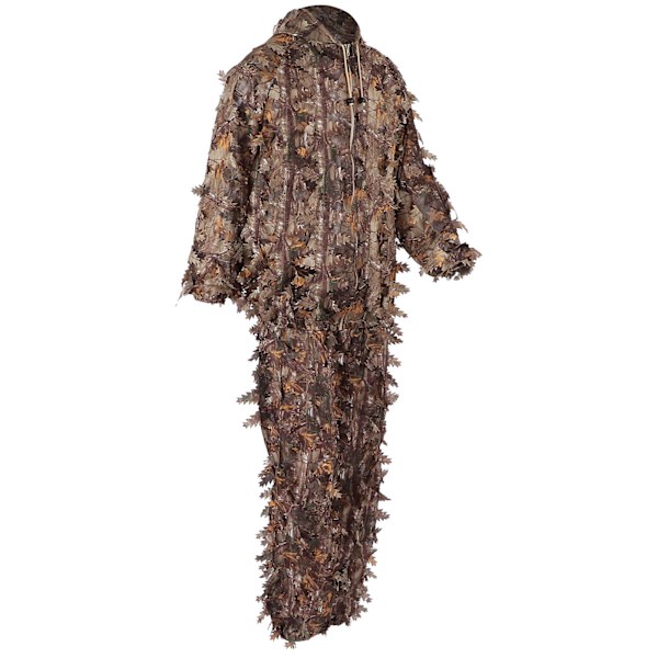 Ruskea villi naamiointi Ghillie-puku 3D-lehtitakit ja housusarja Set metsästykseen