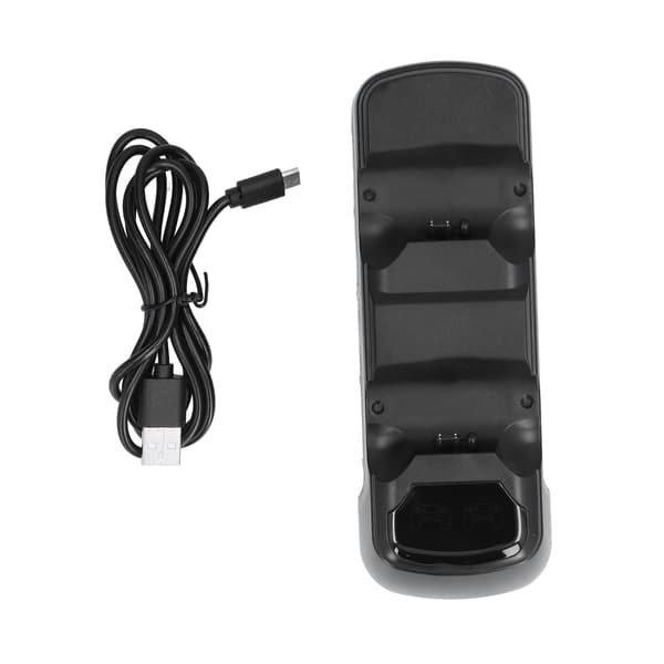 Controller Opladningsstander Base Dockingstation USB Dobbelt Controller Oplader til PS4 Sort