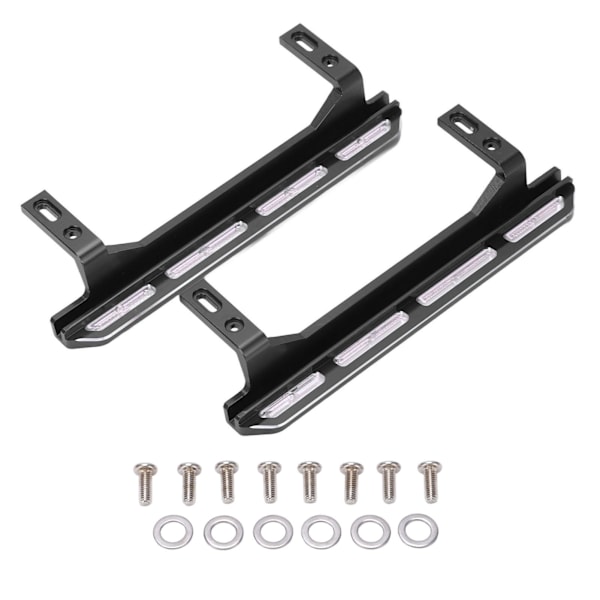 1 pakka RC-sivupolkimen metallinen simulaatioaskellevy juoksulauta SCX10 1/10 kauko-ohjattavalle ajoneuvolle, musta