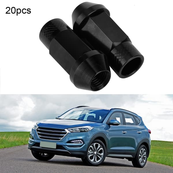 20 stk. M12x1,5 Universal Aluminium Bil Hjulmutter Låsemuttere 50mm Lengde