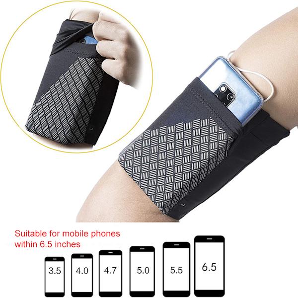 Armband för Mobiltelefon, Löpning Telefonhållare Elastisk Telefonrem Armband för Utomhusövning Träning Löpning Promenad Vandring Cykling