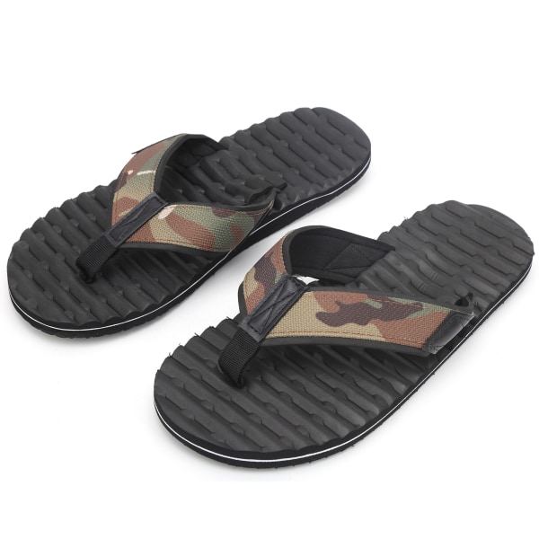 Sommer lettvekts flipflops flerlags antiskli tøfler EVA flipflops svart bunn(41 )