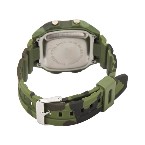 Digitaalinen watch Multi muoti neliön valaiseva vedenpitävä ulkourheilu kronografikello watch vihreä