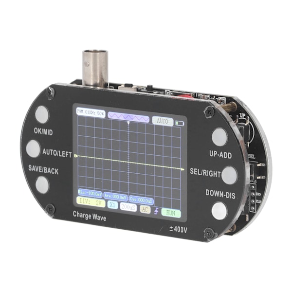 Digital oscilloskop 2,5 MHz sampling 2,4 tum TFT-skärm 320x240 upplösning signalvågform transistor