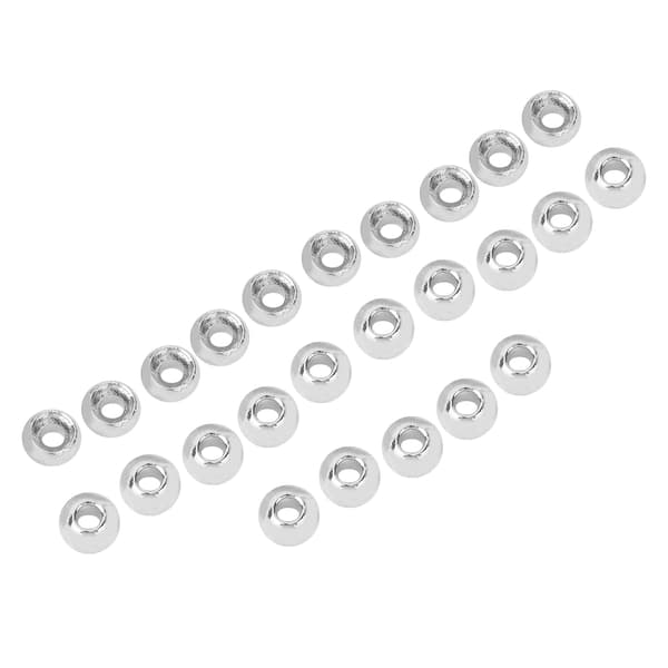 25 st slitsade volfram flugbindningsrunda pärlor jiggkrokar fisketillbehör (3,8 mm)
