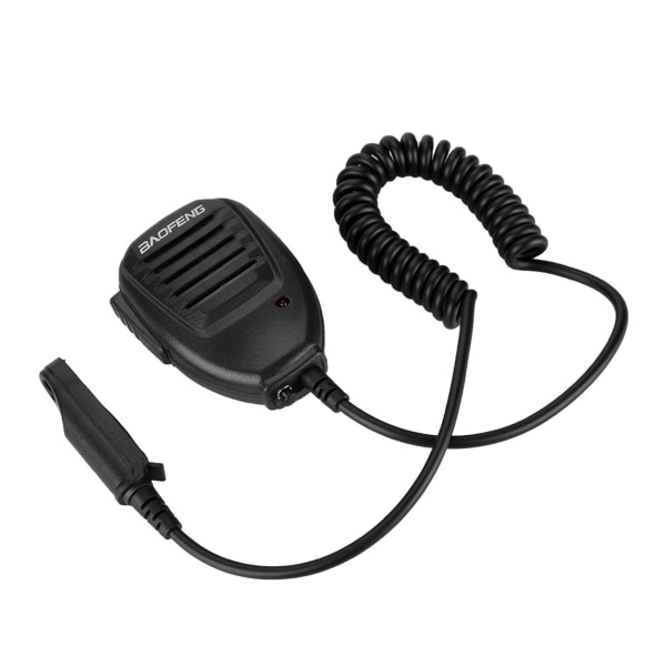 Bærbar vandtæt med lampe Walkie talkie håndmikrofon til BF-A58/BF-UV9r BF-9700 (sort)