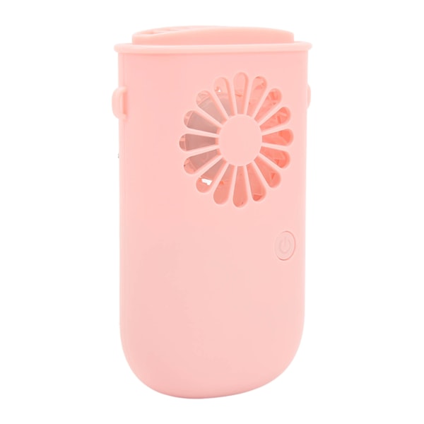 Hängande Halsfläkt Portabel 3 Hastigheter Uppladdningsbar 800mAh Mini Halsbandsfläkt för Kontor Camping Vandring Rosa