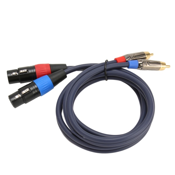 Dobbel XLR til RCA-kabel Profesjonell 24K gullbelagt kontakt 2 XLR-hun til 2 RCA-hann HiFi-lydkabel 3m / 9.8ft