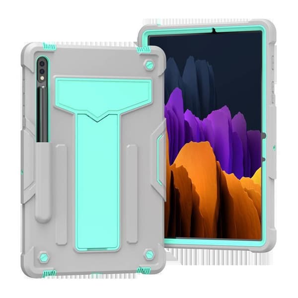 Etui til iPad Pro 10.5\"/ Air3 2019 Grå/Mintgrønn Kontrastfarget Silikonholder