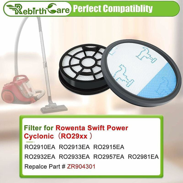 Optimerad titel: "2-pack utbytesfilter för Rowenta Swift Power Cyclonic Dammsugare"
