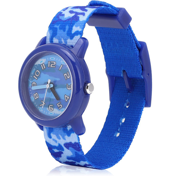 Barn Cartoon Quartz Watch Small Time Teach Armbandsur med mjukt polyesterband