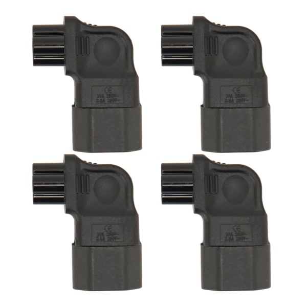 4 stk IEC320 C14 til IEC320 C5 strømadapter 90 grader ret vinkel IEC320 C14 han til C5 hun strømadapter 250V
