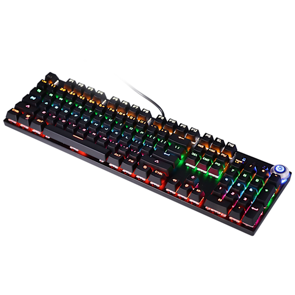 Mekanisk Tastatur 2 Farve Injektion 104 Taster 9 Lyseffekter Knap Version Sort Computertilbehør