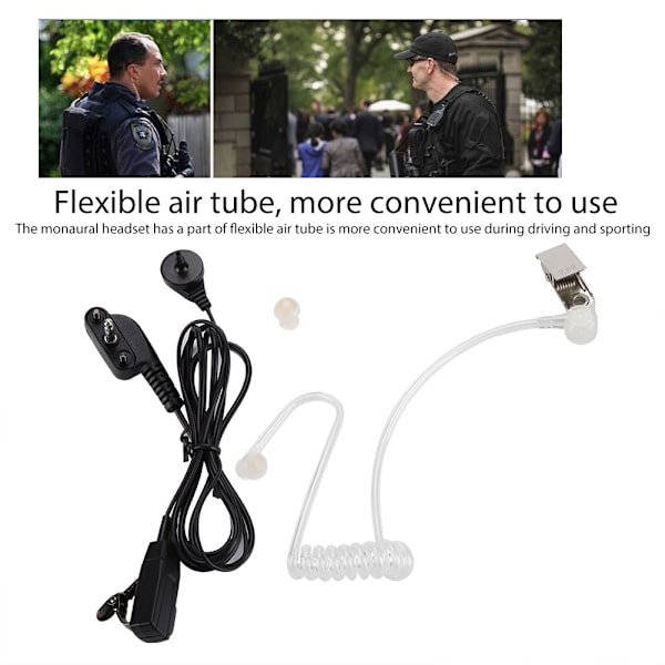 3,5 mm PTT MIC Air Conduit Walkie talkie i øret Akustisk rør øreplugg for Vertex Radio