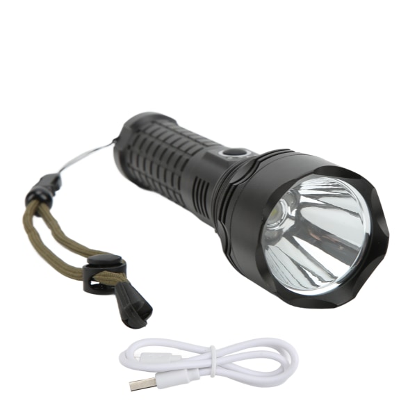 Justerbar zoomficklampa Vattentät starkt ljus USB uppladdningsbar LED-ficklampa för utomhuscamping