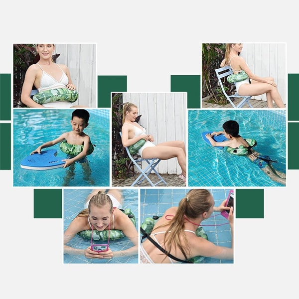 Bärbar simtränare Simbälte för barn Uppblåsbar simring Simanordning Baksida Nacke Pool Float