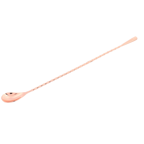 Blandingskje i rustfritt stål med langt håndtak, cocktailrørerskje, barutstyr, roségull