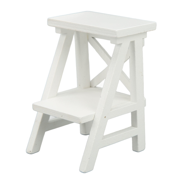 Dukkehus Mini Blomsterstand Simulering DIY Håndlavet 1:12 Skala Miniature Blomsterhylde til Dukkehus Tilbehør Hvid