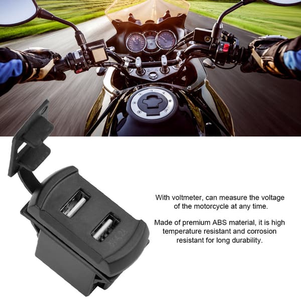 12V 24V 5V Dobbelt USB Oplader Stik Voltmeter LED Display til Motorcykel Smartphone Tablet