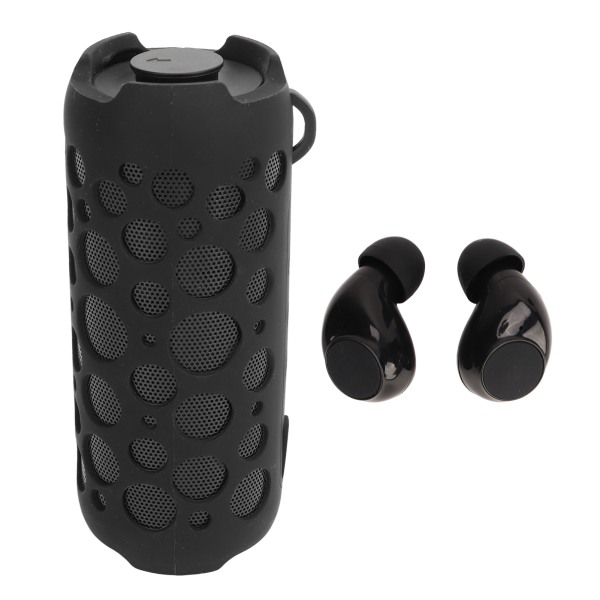 Bärbar Bluetooth-högtalare RGB Dynamisk Effekt Stereoljud 2 i 1 Liten Högtalare med Trådlösa Hörlurar för Utomhusresor