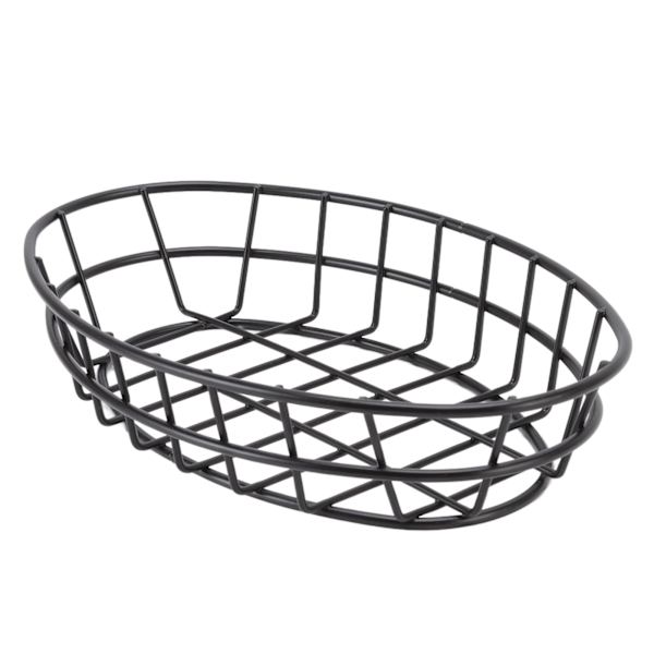 Fritureskurv i fødevarekvalitet 304 rustfrit stål, enkel stil, nem rengøring, let mesh snackplade til restaurant, oval form