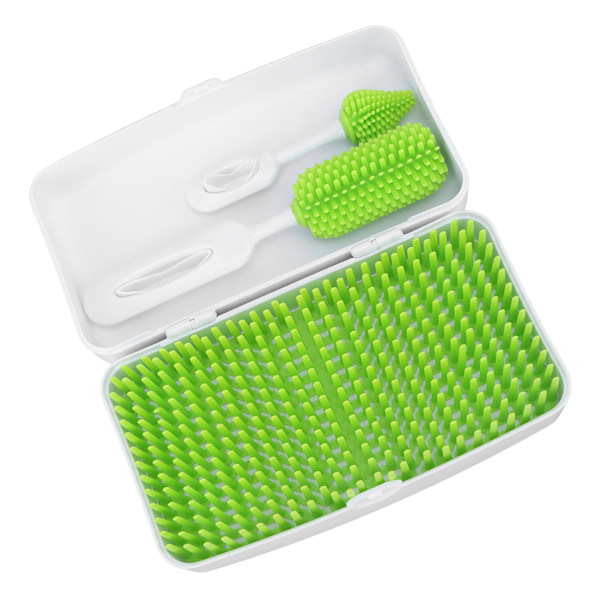 Tørkerack for babyflasker, flaske- og smokkbørster, sammenleggbar, ventilert, silikon