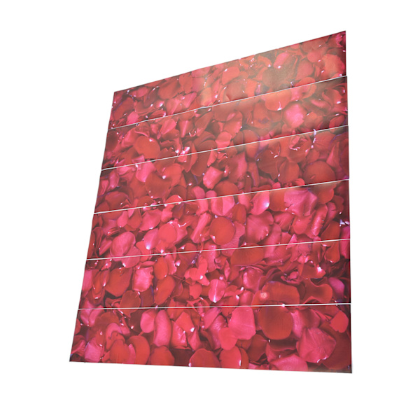 6PCS 100x18cm 3D Trappdekal Ros Blomma Självhäftande Väggdekal Vattentät Kakel Trappdekal för Alla Hjärtans Dag