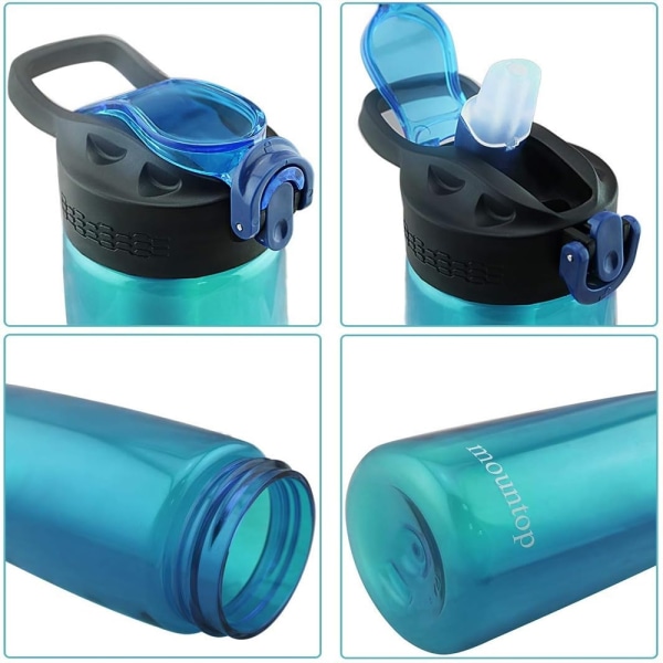 2st 650ml utomhusvattenfilterflaska camping vandringsfilter vattenflaska renare plast vattenkopp