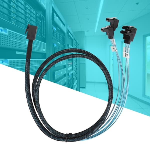 Mini SAS Gränssnitt HD 36P SFF-8643 till SATA 7Pinx4 Kontakt Formsprutad Hårddiskkabel