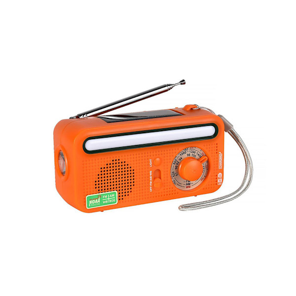 Multifunktionsradio för nödsituationer Handvev Solar USB-laddning AMFMSW Lättuppgraderingsradio AMFMSW Radio, Orange