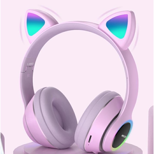 Søde katte øretelefoner (lilla)