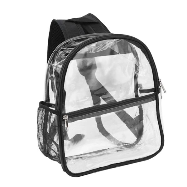 PVC Transparent Rygsæk Bærbar PVC Lynlås Design Høj Kapacitet Klar Rygsæk til Skole Sort
