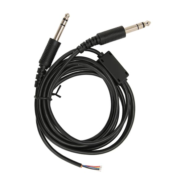 Udskiftningskabel til flyheadset til David Clark AVCOMM Pilot Dual GA Plug Aviation Hovedtelefon DIY Kabel 6.6ft