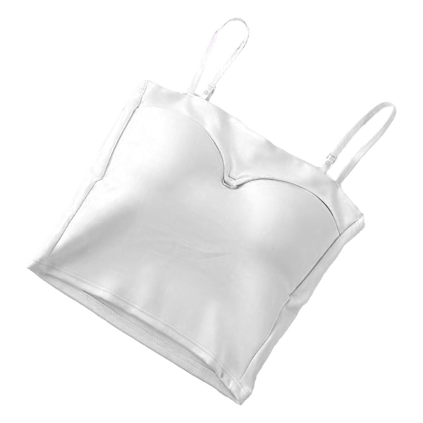 Polstrettet Tanktop uden Ærmer med Udsnit Slank Pasform Afdækker Taljen Spaghettistropper Tanktop Hvid Fri Størrelse (88,2‑143,3lb)