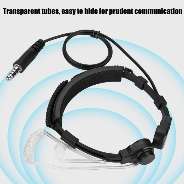 Throat Control Tactical U94 PTT Air Tube Walkie Talkie Headset NATO for Bowman Elite II HD01