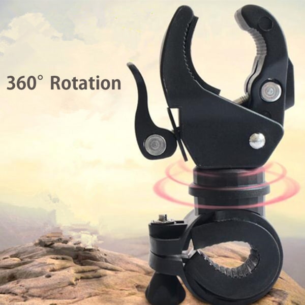 Sykkellysholder Sklisikret Universal 360 graders roterende styremontering LED-lommelyktklemme Lampeholder