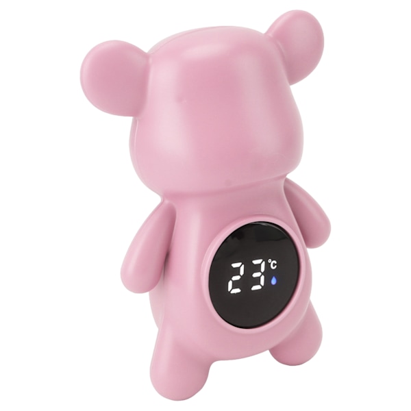 Digital Badtermometer för Bebis, Björndesign, Säkerhetsvisning, Vattentemperatur, Rumstemperatur, Spädbarnsbadleksak, Rosa