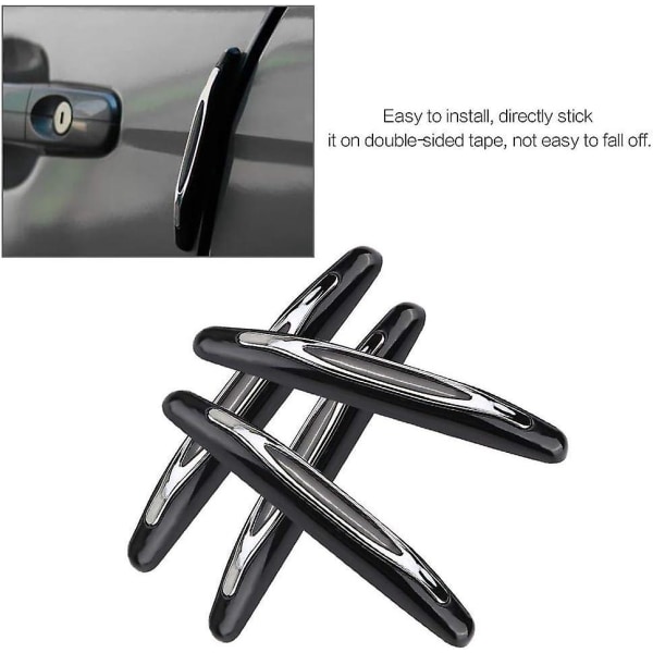Hjørnebeskyttere for bildører - sett med 4, støtfanger med trimbeskyttelseslist for å forhindre kollisjoner og riper (svart)