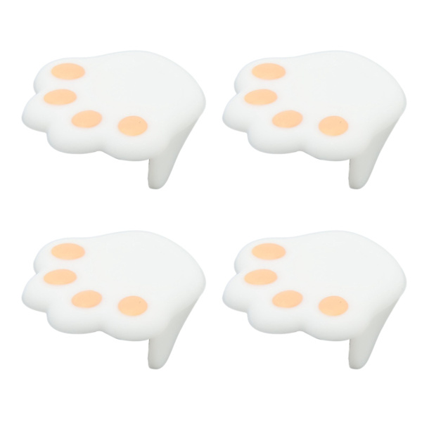 12 st hörnbeskydd katt tass form silikonmaterial 3,8x3,8x1,9cm flexibla möbelhörnskydd stötfångare ren vit